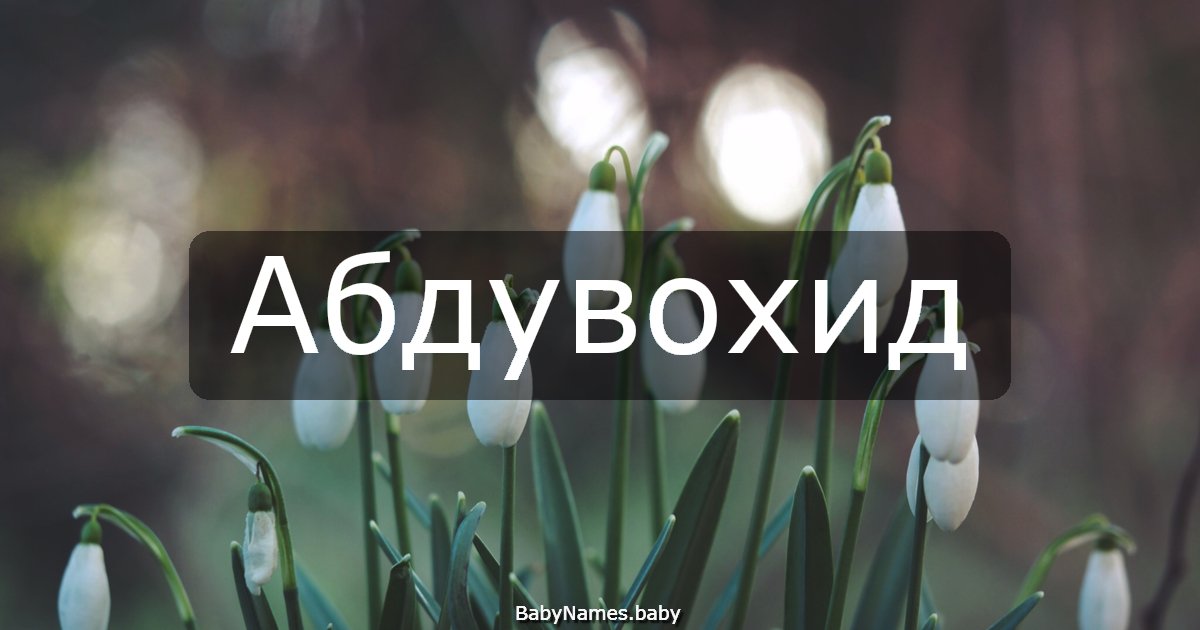 Абдувохид