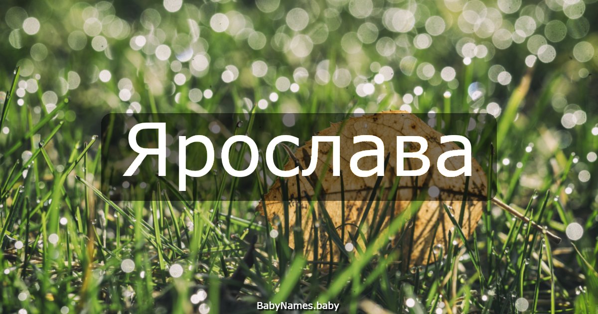 Ярослава