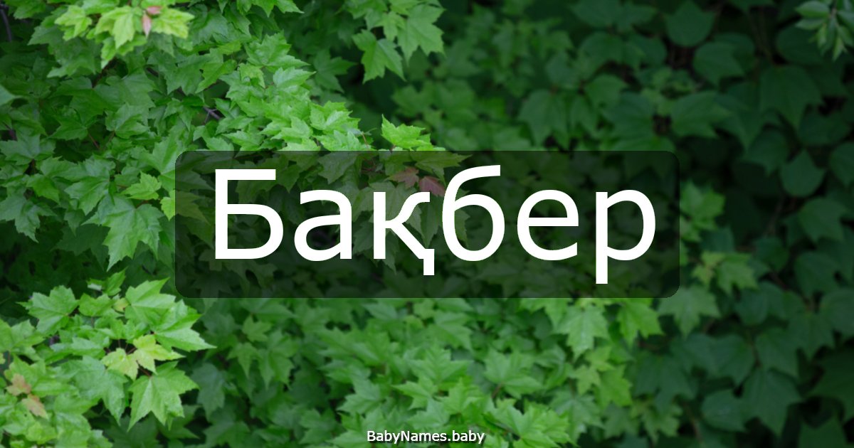 Бақбер