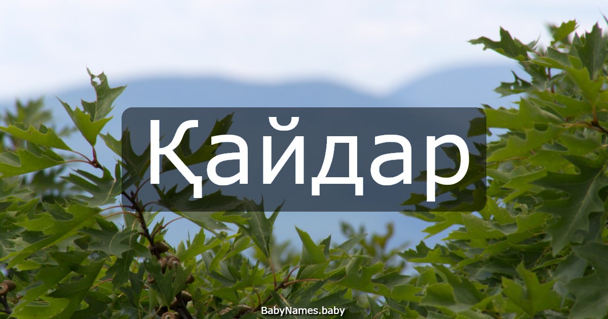 Қайдар