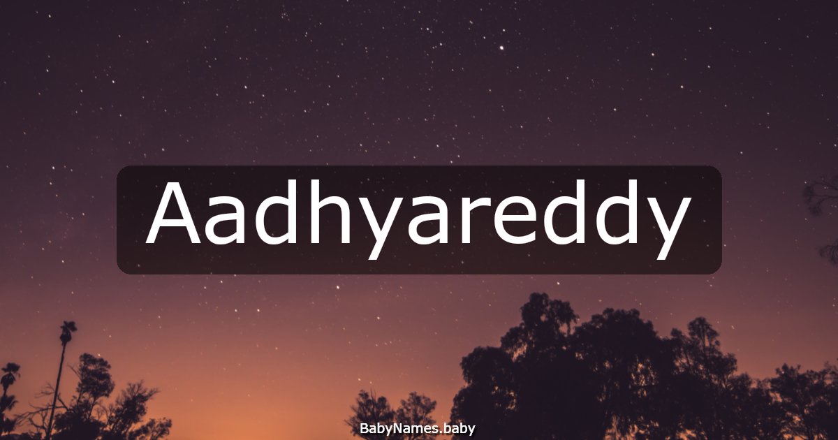 Aadhyareddy