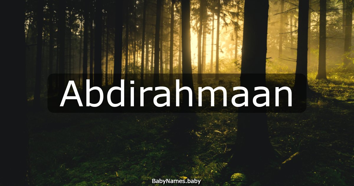 Abdirahmaan