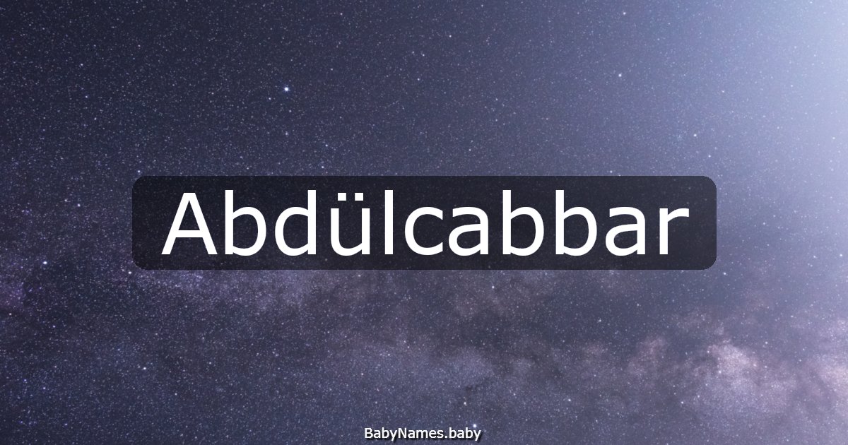 Abdülcabbar