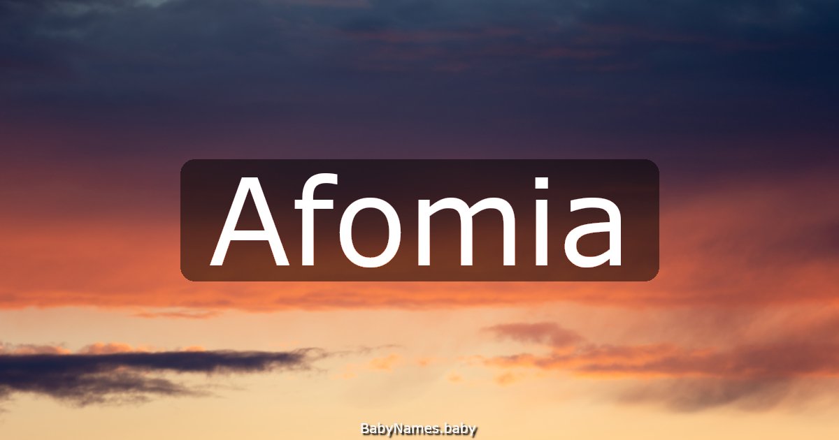Afomia
