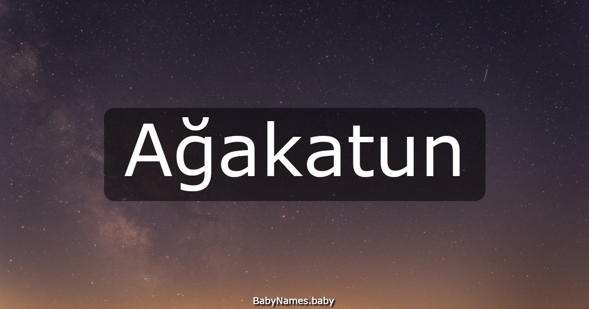 Ağakatun