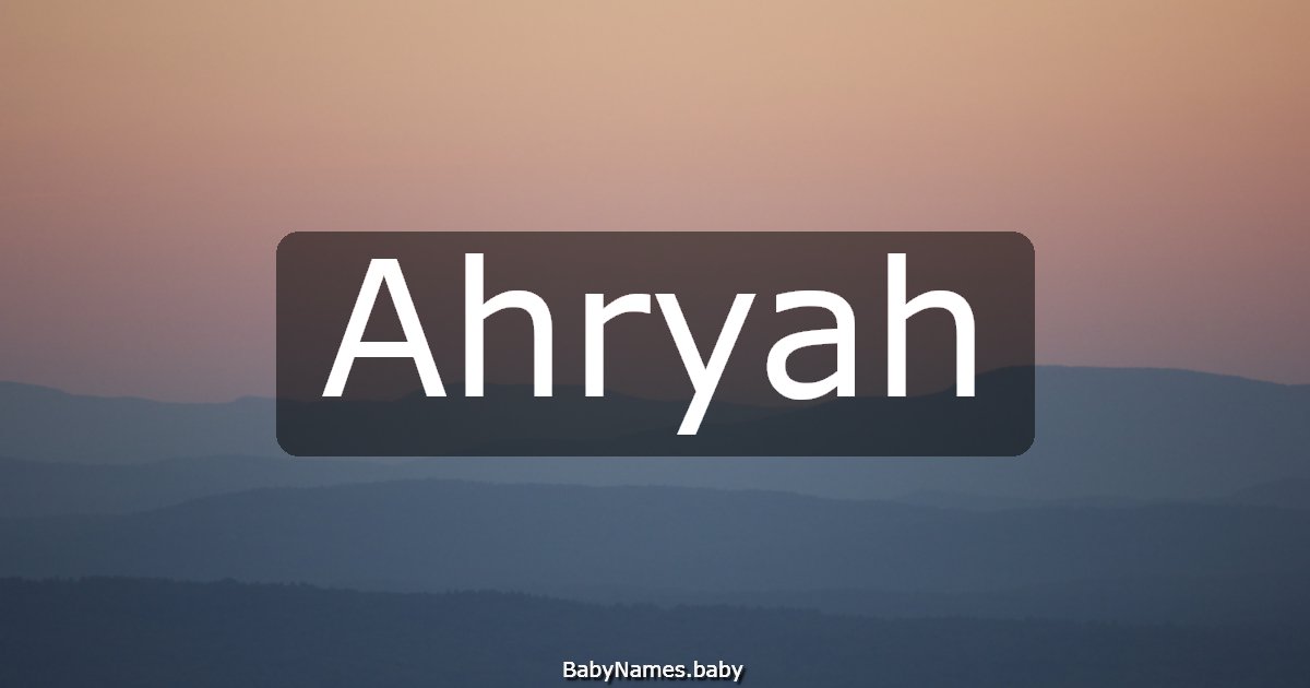 Ahryah