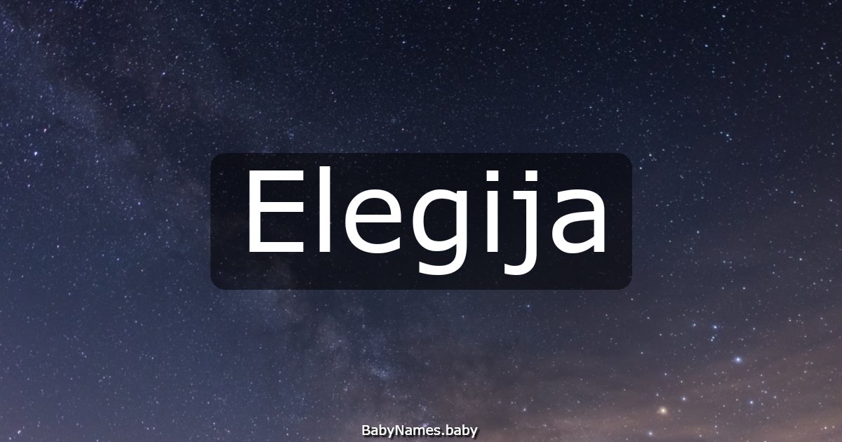 Elegija