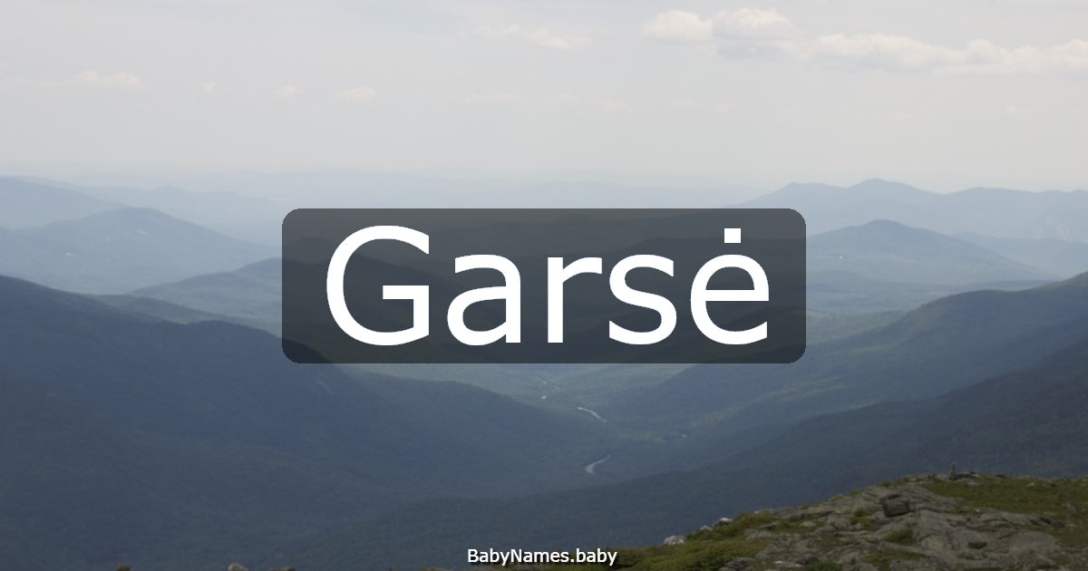 Garsė