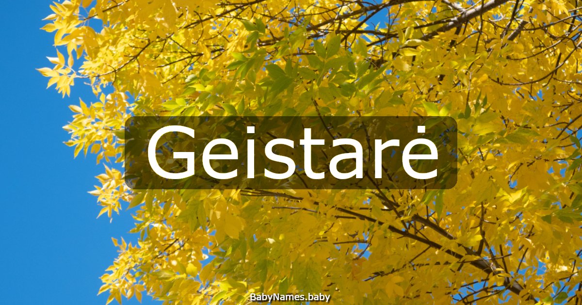 Geistarė