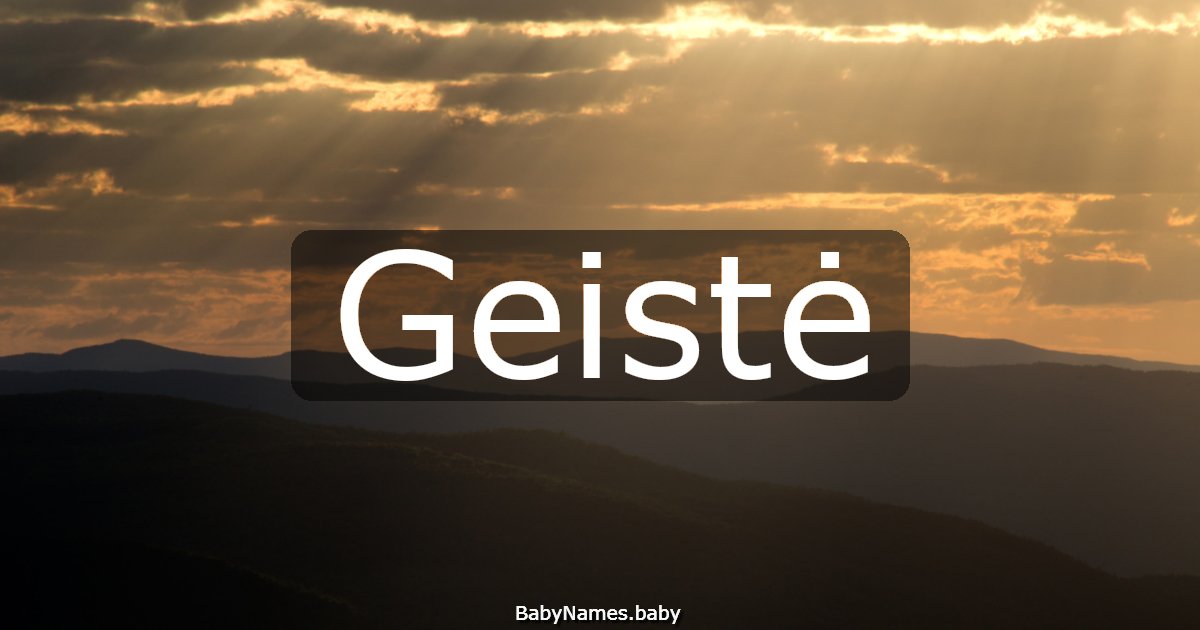 Geistė