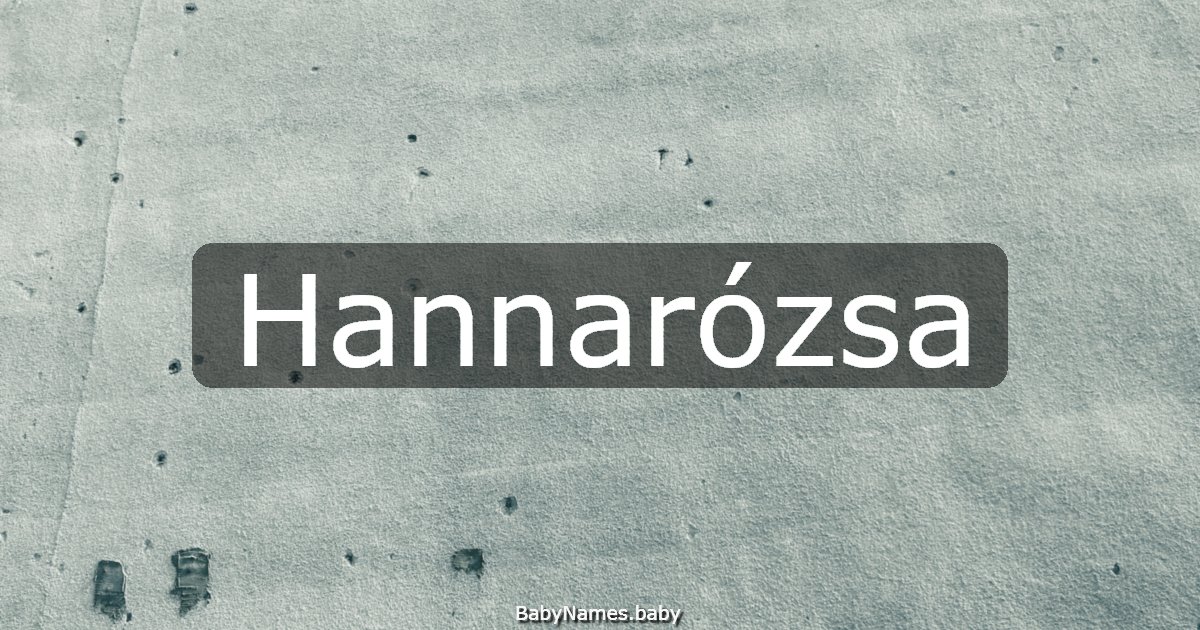 Hannarózsa