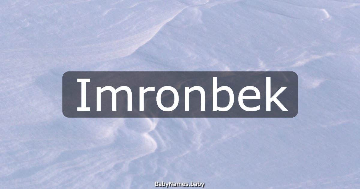 Imronbek
