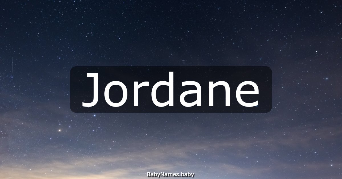 Jordane