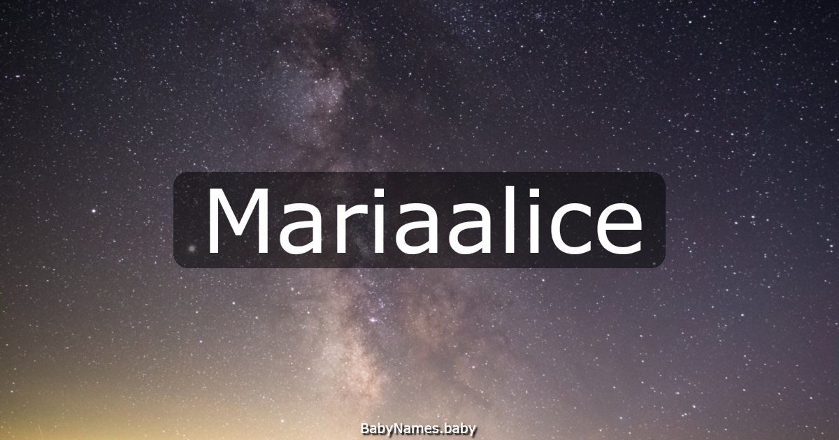 Mariaalice