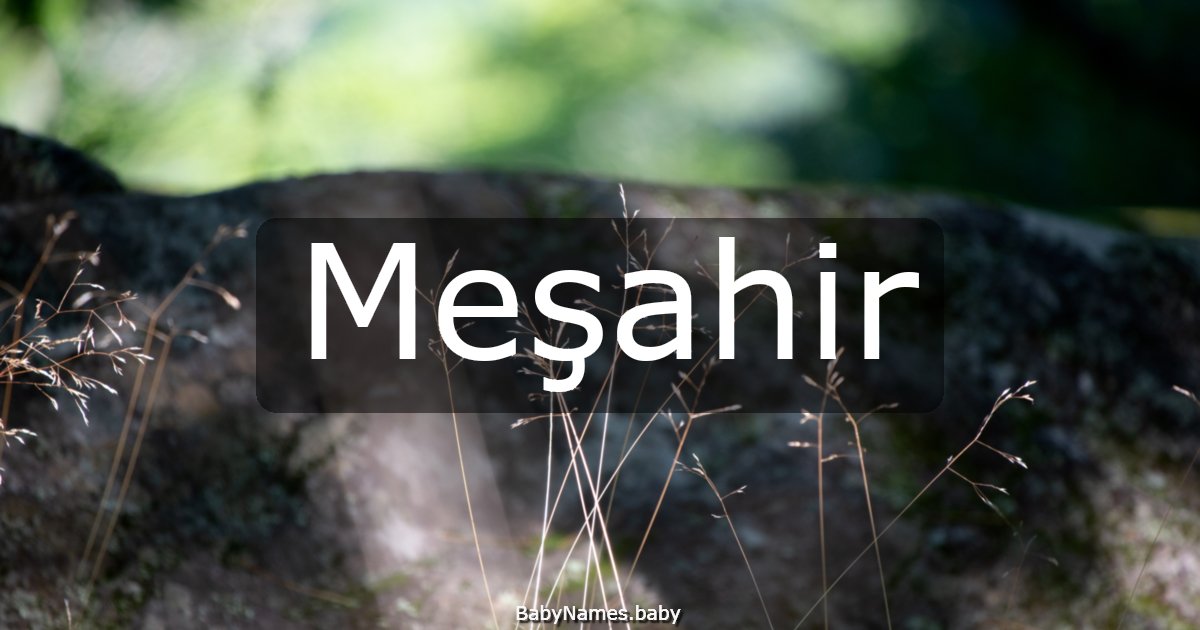 Meşahir