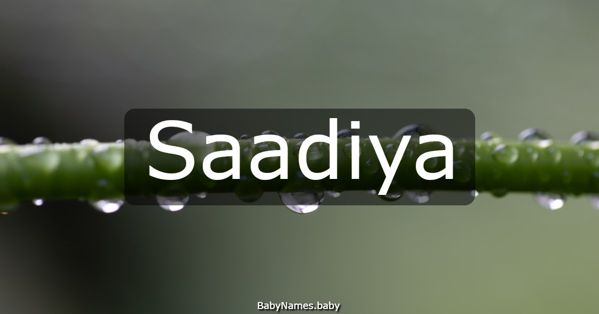 Saadiya