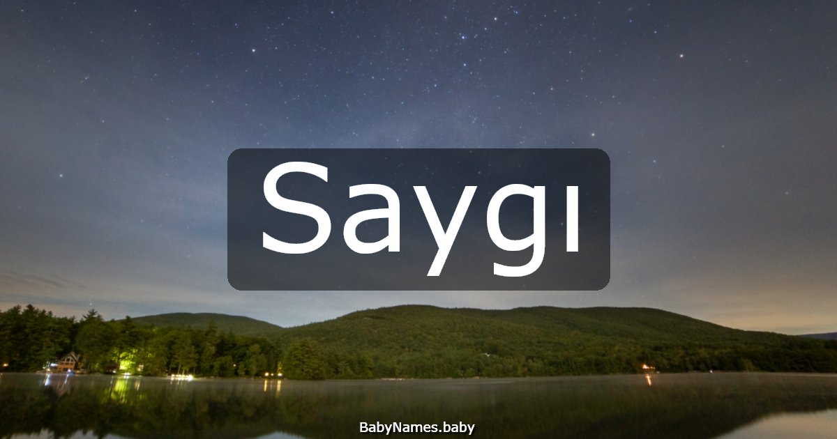 Saygı