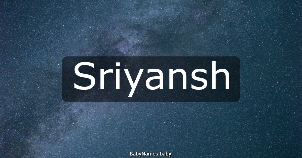 Sriyansh