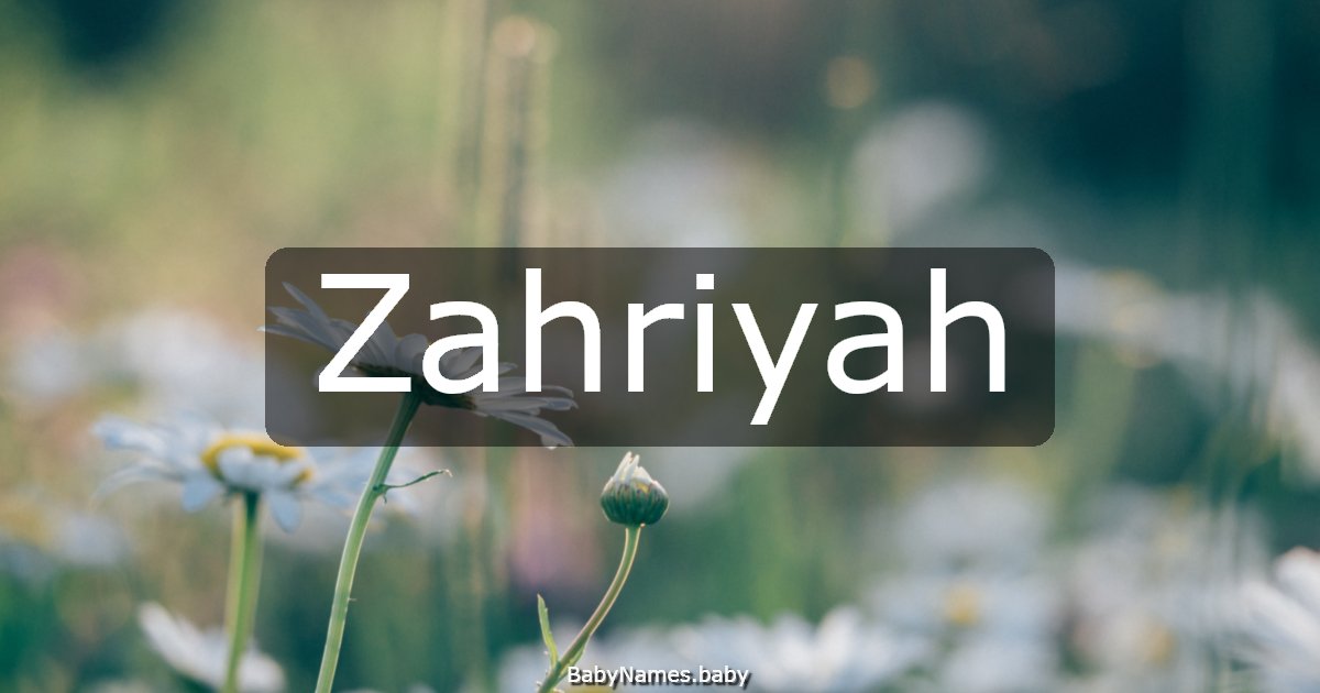 Zahriyah
