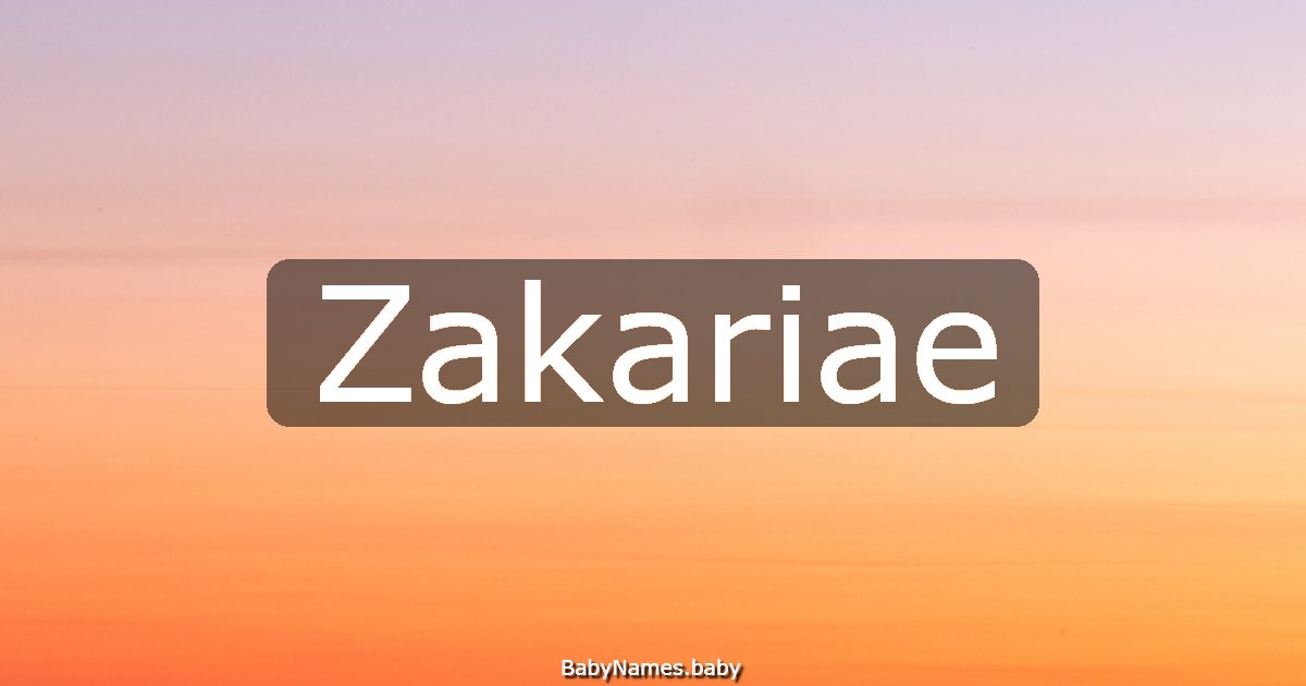 Zakariae