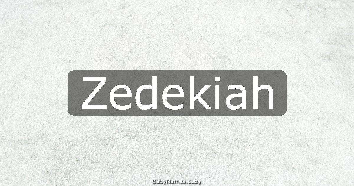 Zedekiah